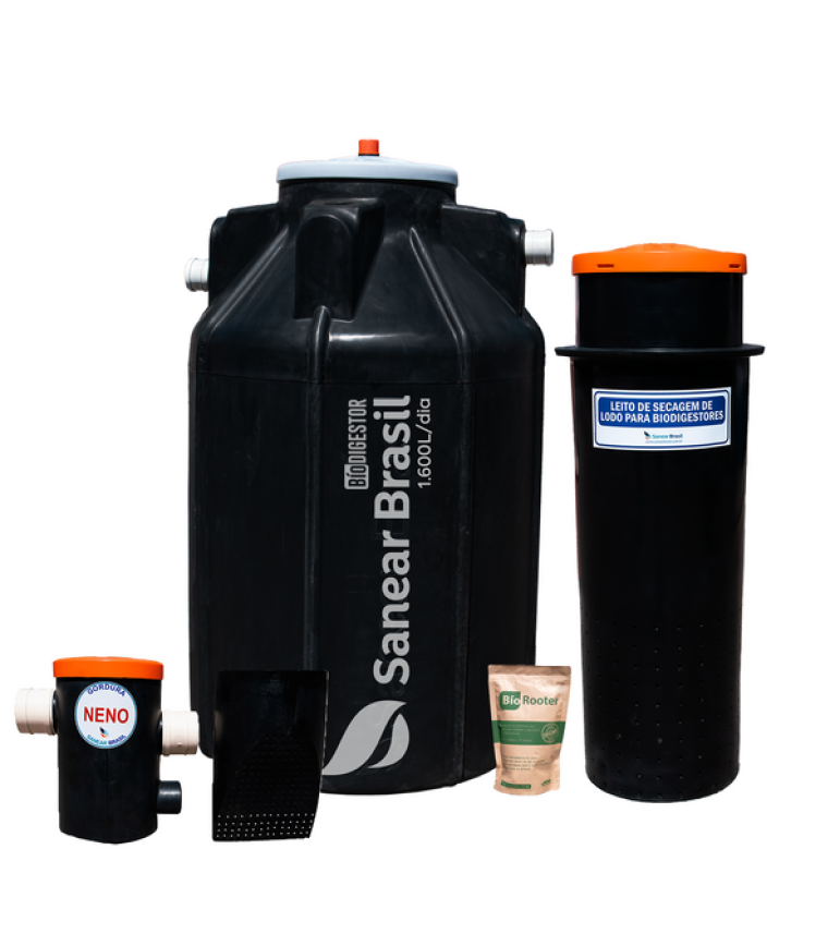 Kit Biodigestor 1600l/dia + Leito E Caixa De Gordura 20l